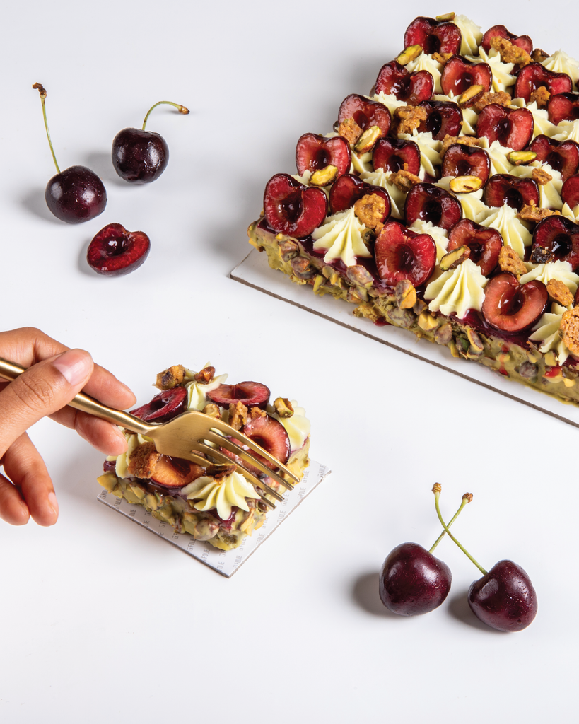 Pistachio- Cherry Trocadero Tea cake